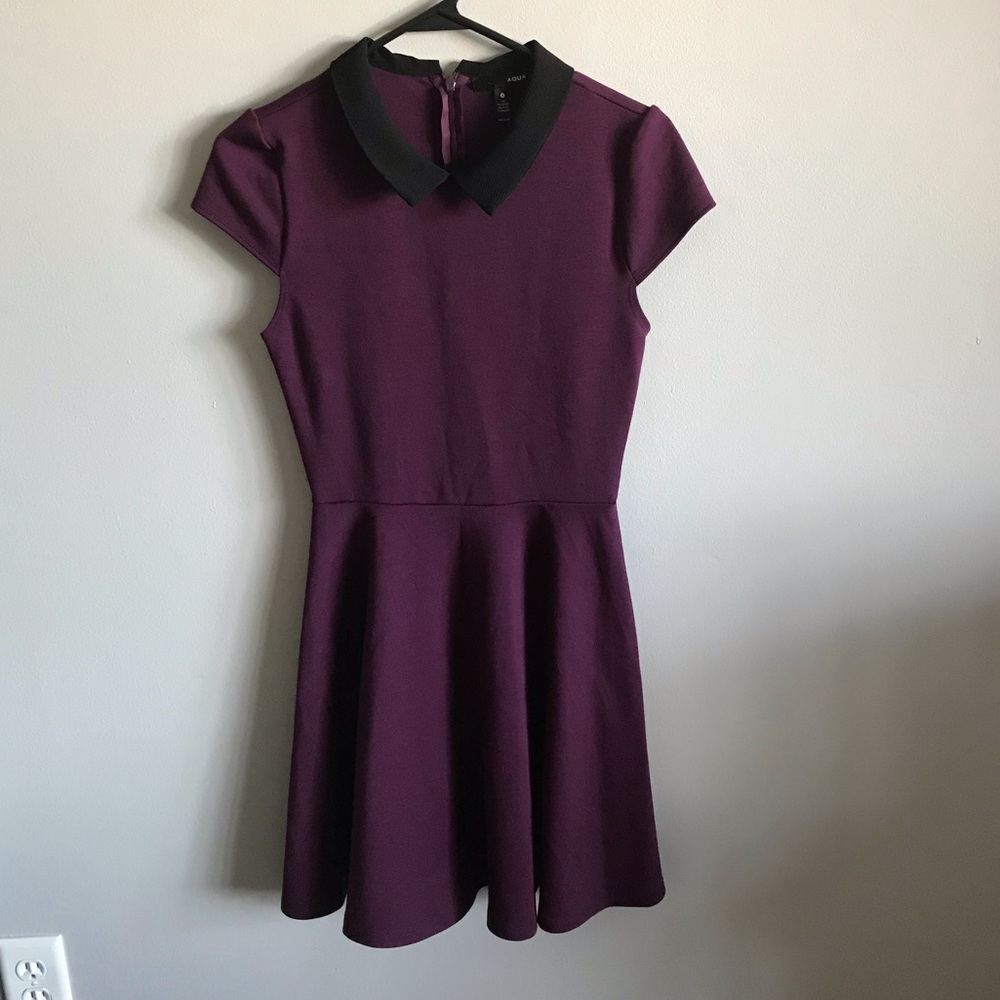 Aqua brand purple dress with Peter Pan collar - Picture 1 of 7